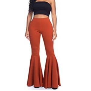 Rust Flare Leg Pants